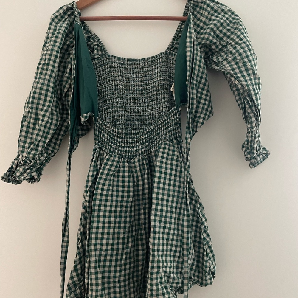 Aulieude - Eloise Dress - Green Gingham
